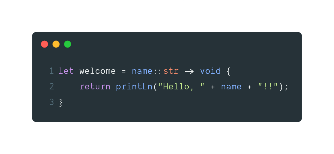 Code how to write 'Hello, name !!' in SigmaF